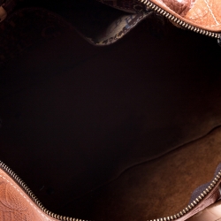 مملوكة مسبقًا Carolina Herrera Brown Leather Large Andy Boston Bag