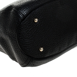 Pre Owned Carolina Herrera Black Leather Tassel Chain Hobo