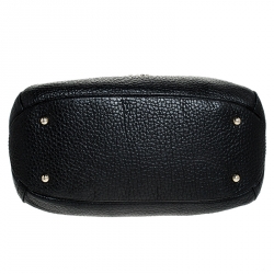 Pre Owned Carolina Herrera Black Leather Tassel Chain Hobo