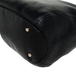 Pre Owned Carolina Herrera Black Leather Tassel Chain Hobo