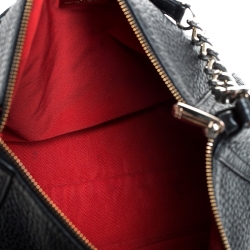 Pre Owned Carolina Herrera Black Leather Tassel Chain Hobo