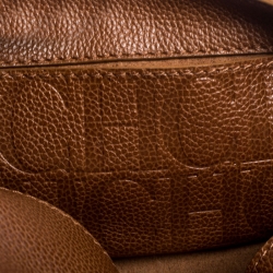 Pre Owned Carolina Herrera Tan Leather Chain Flap Shoulder Bag