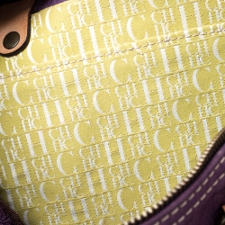 Pre Owned Carolina Herrera Light Purple Monogram Leather Andy Boston Bag