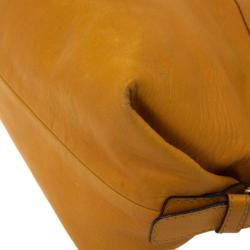 Pre Owned Carolina Herrera Tan Embossed  Shoulder Bag