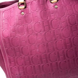 Pre Owned حقيبة كارولينا هيريرا  آندي جلد فوشيا مونوغرامي