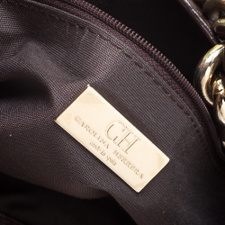 Pre Owned Carolina Herrera Brown Leather Chain Handle Tote Bag