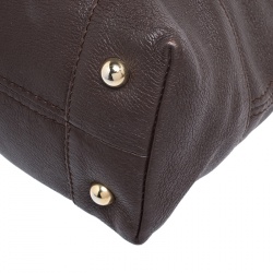 Pre Owned Carolina Herrera Brown Leather Chain Handle Tote Bag