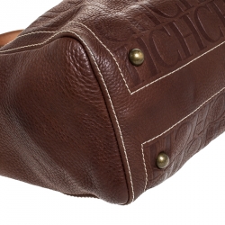 مملوكة مسبقًا Carolina Herrera Brown Monogram Leather Andy Tote