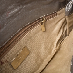 Carolina Herrera Light Grey Leather Jerry Clutch