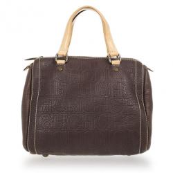Pre Owned Carolina Herrera Brown Andy Boston Bag