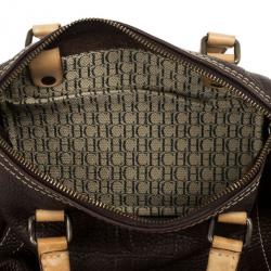 Pre Owned Carolina Herrera Brown Andy Boston Bag