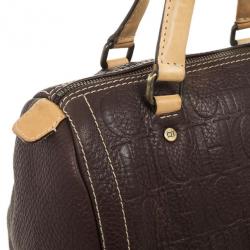 Pre Owned Carolina Herrera Brown Andy Boston Bag
