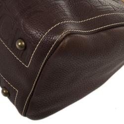 Pre Owned Carolina Herrera Brown Andy Boston Bag