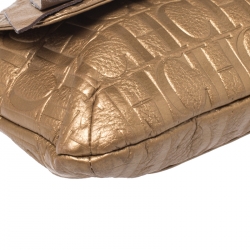 Pre Owned Carolina Herrera Bronze Monogram Leather Audrey Shoulder Bag