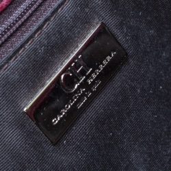 Pre Owned Carolina Herrera Burgundy Monogram Leather Audrey Shoulder Bag