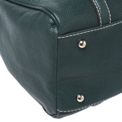 Pre Owned Carolina Herrera Green Leather Andy Boston Bag