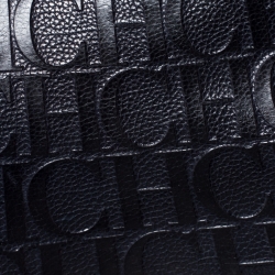 Pre Owned Carolina Herrera Navy Blue Leather Shopper Tote