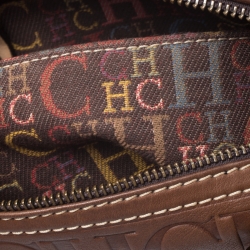 Pre Owned Carolina Herrera Brown Leather Small Andy Boston Bag