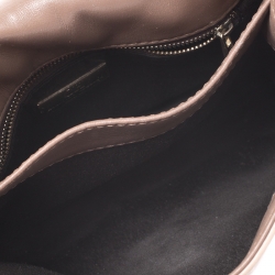 Pre Owned Carolina Herrera Beige Quilted Leather Tassel Shoulder Bag