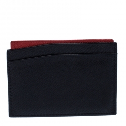 مملوكة مسبقًا Carolina Herrera Blue/Red Leather Card Holder
