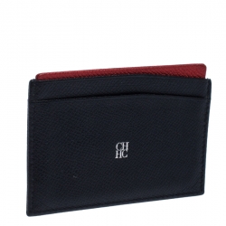 مملوكة مسبقًا Carolina Herrera Blue/Red Leather Card Holder