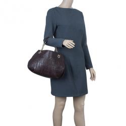 Pre Owned Carolina Herrera Brown Monogram Celidonia Chain Handle Tote
