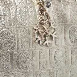 Carolina Herrera Metallic Gold Large Andy Boston Bag with Charm