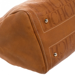 مملوكة مسبقًا Carolina Herrera Brown Leather Medium Andy Boston Bag