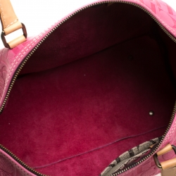 Pre Owned Carolina Herrera Pink Monogram Leather Large Andy Boston Bag