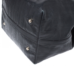 Pre Owned Carolina Herrera Black Leather Matryoshka  Tote