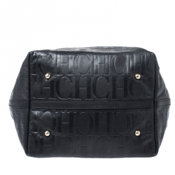 Pre Owned Carolina Herrera Black Leather Matryoshka  Tote