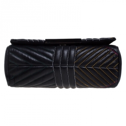 Pre Owned Carolina Herrera Black Quilted Leather Bimba Flap Shoulder Bag