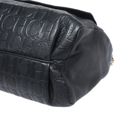 Carolina Herrera Black Leather Tassel Top Handle Bag
