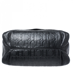Carolina Herrera Black Leather Tassel Top Handle Bag