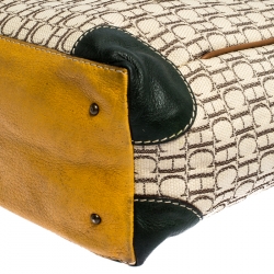 Pre Owned Carolina Herrera Multicolor Monogram Canvas and Leather Tote