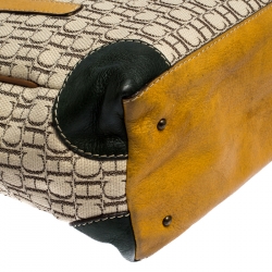 Pre Owned Carolina Herrera Multicolor Monogram Canvas and Leather Tote
