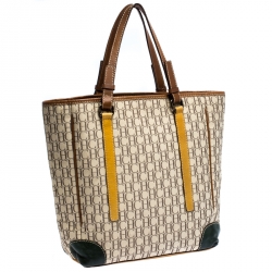 Pre Owned Carolina Herrera Multicolor Monogram Canvas and Leather Tote
