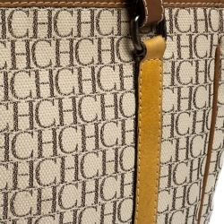 Pre Owned Carolina Herrera Multicolor Monogram Canvas and Leather Tote