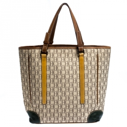 Pre Owned Carolina Herrera Multicolor Monogram Canvas and Leather Tote