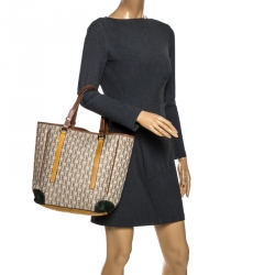 Pre Owned Carolina Herrera Multicolor Monogram Canvas and Leather Tote