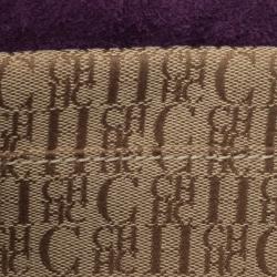 Pre Owned Carolina Herrera Purple Monogram Embossed Tote