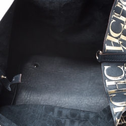 Pre Owned Carolina Herrera Midnight Blue Monogram Leather Matryoshka Tote