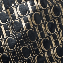 Pre Owned Carolina Herrera Midnight Blue Monogram Leather Matryoshka Tote