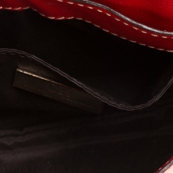 Carolina Herrera Red Leather Shoulder Bag 