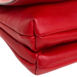 Carolina Herrera Red Leather Shoulder Bag 