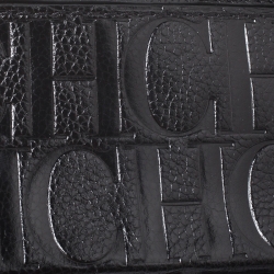 Pre Owned Carolina Herrera Black Leather Flap Crossbody Bag