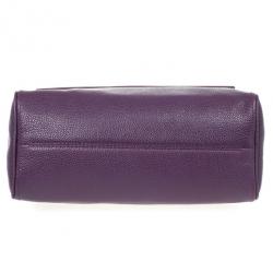 Pre Owned Carolina Herrera Purple Leather Minueto Flap Bag