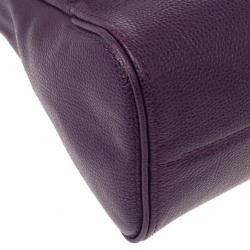 Pre Owned Carolina Herrera Purple Leather Minueto Flap Bag