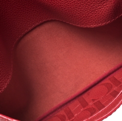Pre Owned Carolina Herrera Red Leather Chain Flap Shoulder Bag