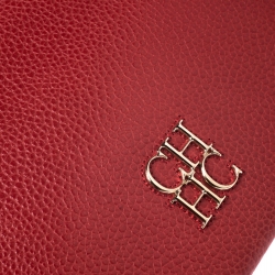 Pre Owned Carolina Herrera Red Leather Chain Flap Shoulder Bag